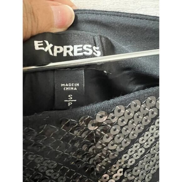 Express Sequin Embellished Mini Skirt Black Small - Picture 3 of 3